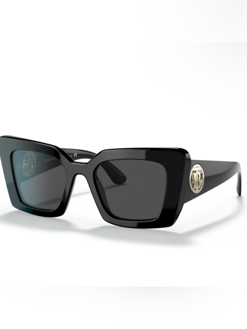 Burberry Black Cat-Eye Sunglasses With Gold Logo